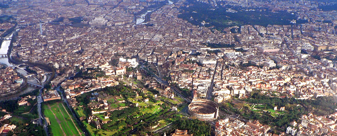 A view from above of the Roman Rioni